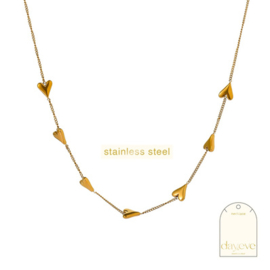 Go Dutch Label ketting Lots of Hearts Necklace goud