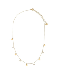 rose en camellia ketting strass en muntjes