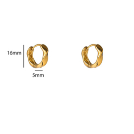Go Dutch Label oorbellen Studded Hoop goud