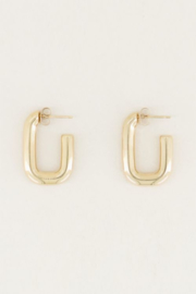 My Jewellery oorbellen | hoekige ovaal goud