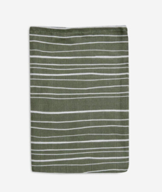 Jollein washandje hydrofiel | stripe olive\leaf green 2 st