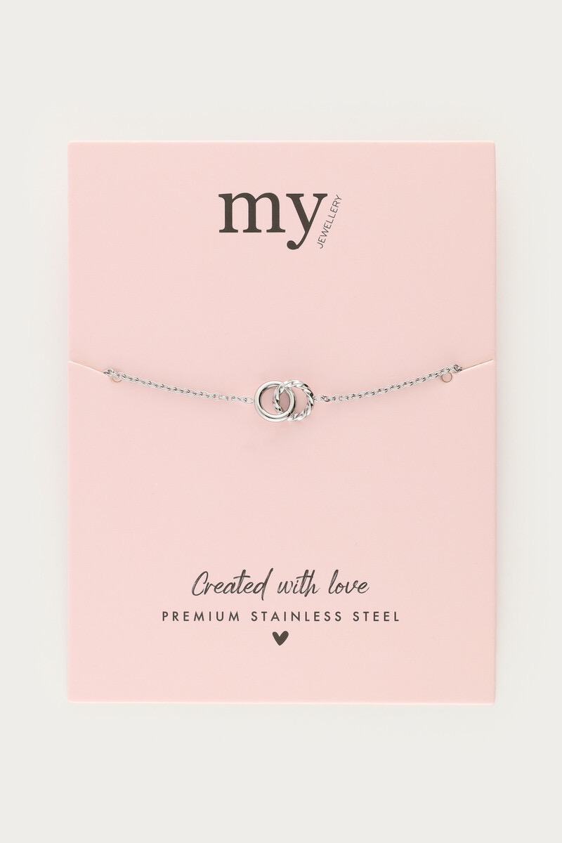 My jewellery Minimalistische armband dubbele cirkel zilver