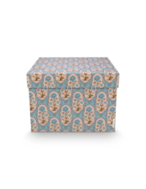 Pip Studio Blooming Tales Set/2 Opbergdozen Vierkant Blauw-Khaki