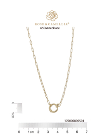 rose en camellia ketting 65cm ronde sluiting