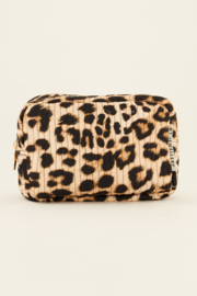 My jewellery Beige toilettas met luipaard print