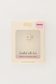 My jewellery Iconic oor piercing met strass zilver