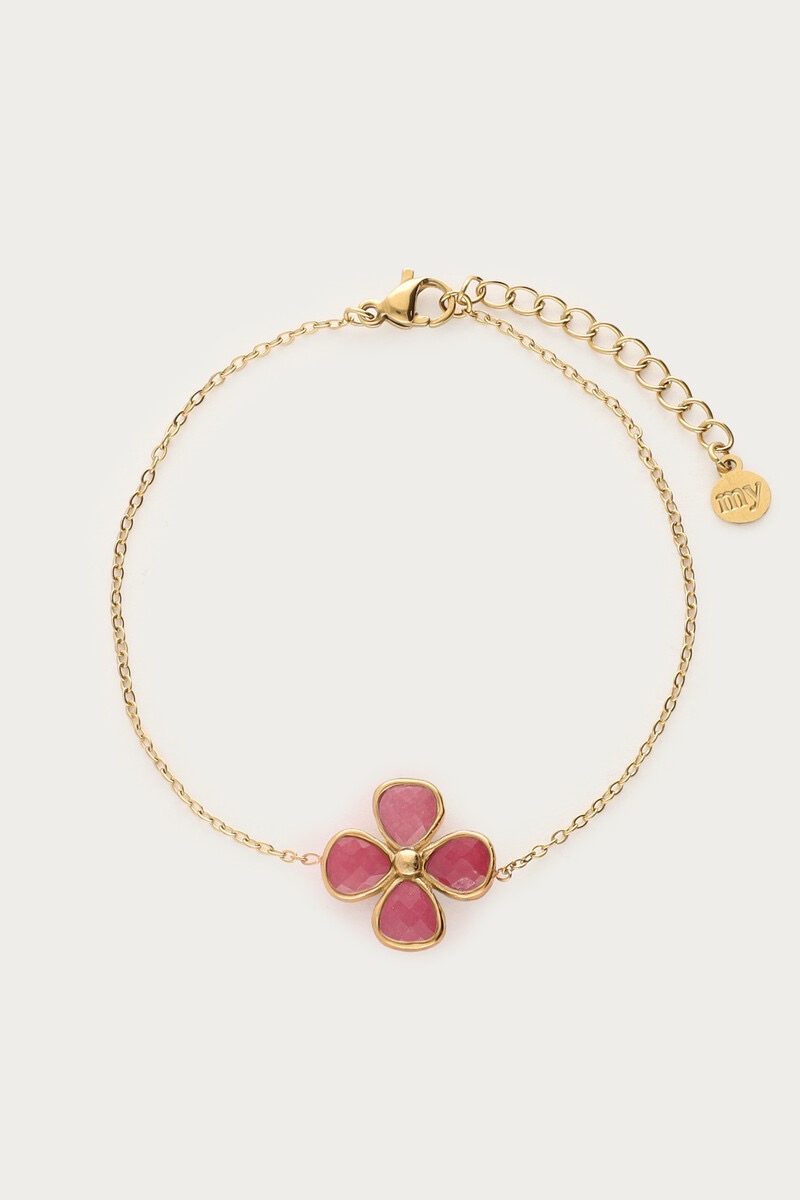 My Jewellery Botanical armband met roze klaver