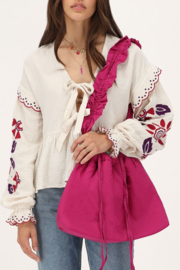 My Jewellery fuchsia shopper met ruffles