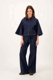 zusss denim blouse wijde mouw