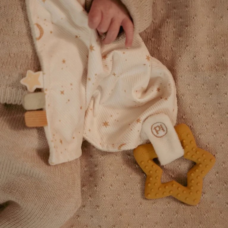 Little dutch newborn naturals knuffeldoekje met bijring