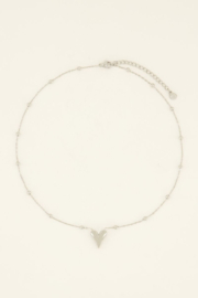 my jewellery ketting | bolletjes hanger hart zilver