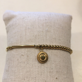 My jewellery armband | stretch rond hartje goud
