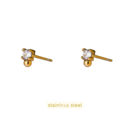 Go Dutch Label oorbellen Sparkle Stud goud