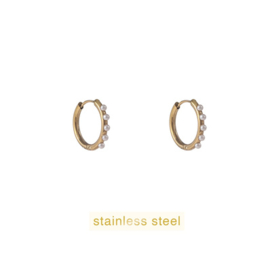 Go Dutch Label oorbellen Pearl Hoop goud