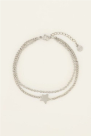 My Jewellery armband | Bold Spirit dubbele armband met ster zilver