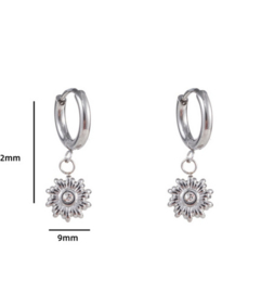 Go Dutch Label oorbellen | small sun ring zilver