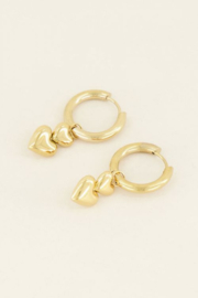 My jewellery oorbellen | goud dubbel hartje