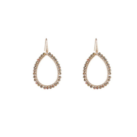 Go Dutch Label oorbellen Beads Open Drop - 14K + cinnamon