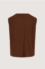 zusss Singlet met lurex boord bruin