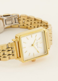 My Jewellery horloge | vierkant horloge met witte wijzerplaat goud