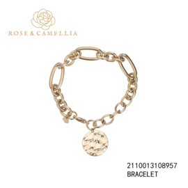 rose en camellia armband grove schakel met munt
