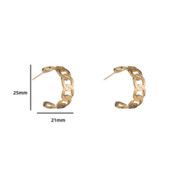 Go Dutch Label oorbellen Flat Link Creool - 14K