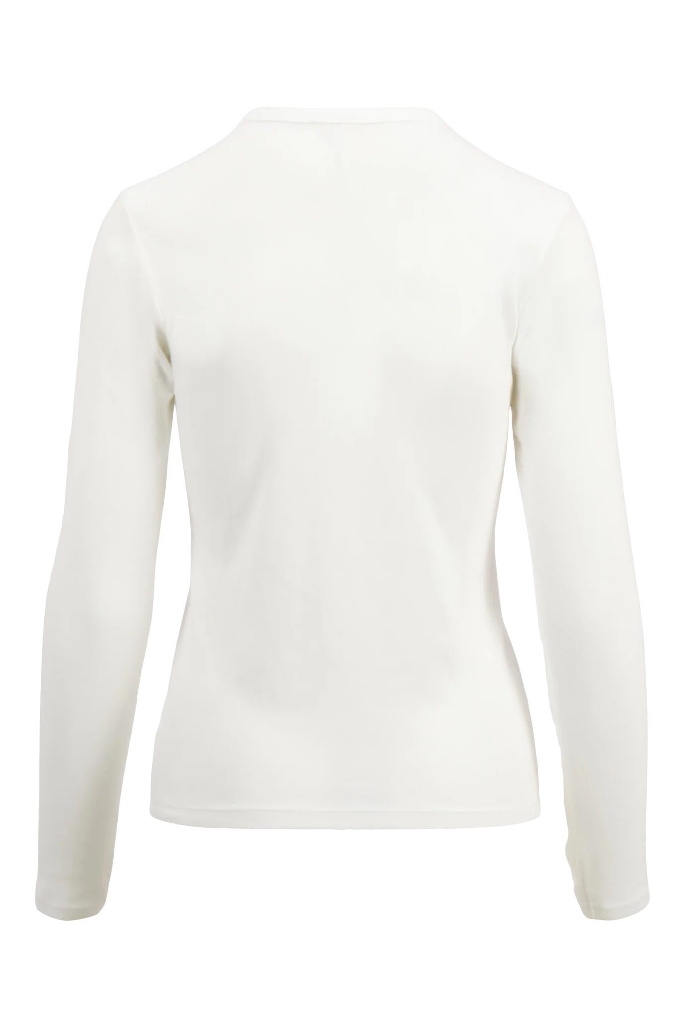 zusss basic rib ronde hals top met stretch off white