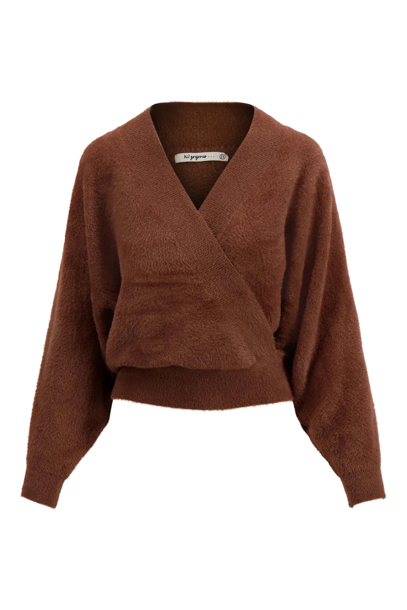 zusss wikkel trui in fluffy garen mid brown