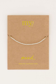 my jewellery armband | MOOD armband met kleine transparante stenen goud*