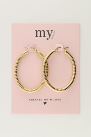 My Jewellery oorbellen | ovale oorringen met ribbels goud