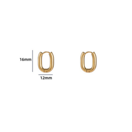 Go Dutch Label oorbellen | oval hoop 3 x 16 mm goud