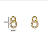Go Dutch Label oorbellen Double Round Sparkle Stud goud