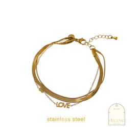 Go Dutch Label armband Triple Love Bracelet goud