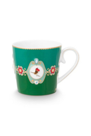 Pip studio small love birds medallion emerald-green 250 ml