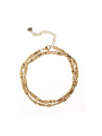rose en camellia ketting rechthoekige gouden kraal
