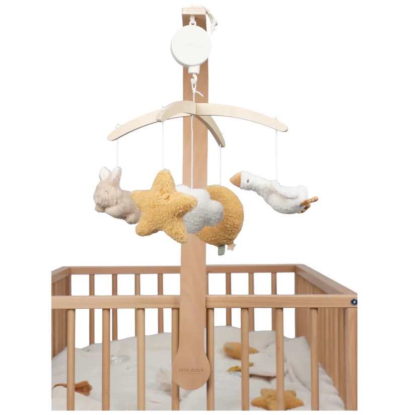 Little dutch Houten muziekmobiel Newborn Naturals beige