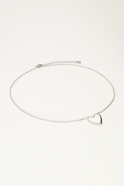 My jewellery minimalistische ketting met hart zilver