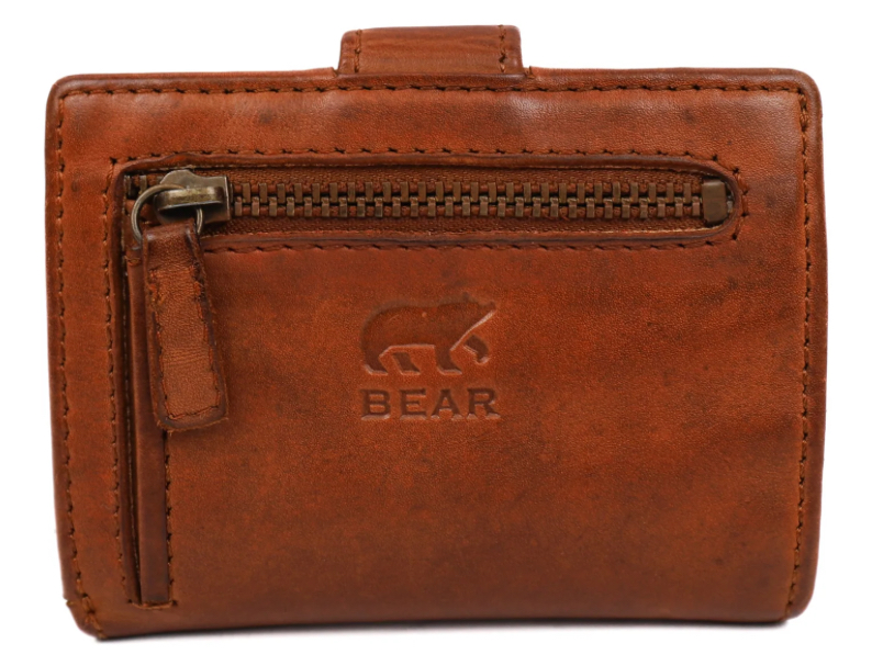 Bear Design portemonnee anti skim | cognac