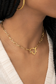 My jewellery Schakelketting met hart sluiting zilver