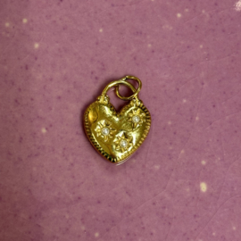 My Jewellery bedel hart met strass steentjes goud