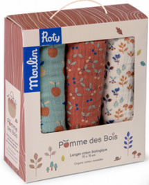 Moulin Roty Pomme des Bois | set van 3 luierdoeken