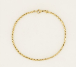 my jewellery equal | armband schuine schakel goud