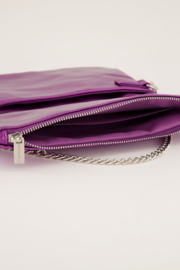 my jewellery tasje | Paarse schoudertas met zilverkleurige rits
