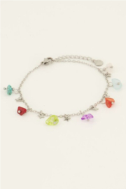 my jewellery armband | gekleurde stenen & sterren zilver
