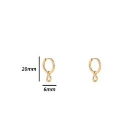Go Dutch Label oorbellen Mini Heart Hoop - 14K