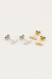 My Jewellery oorbellen | oorbellen studs staafje gedraaid goud
