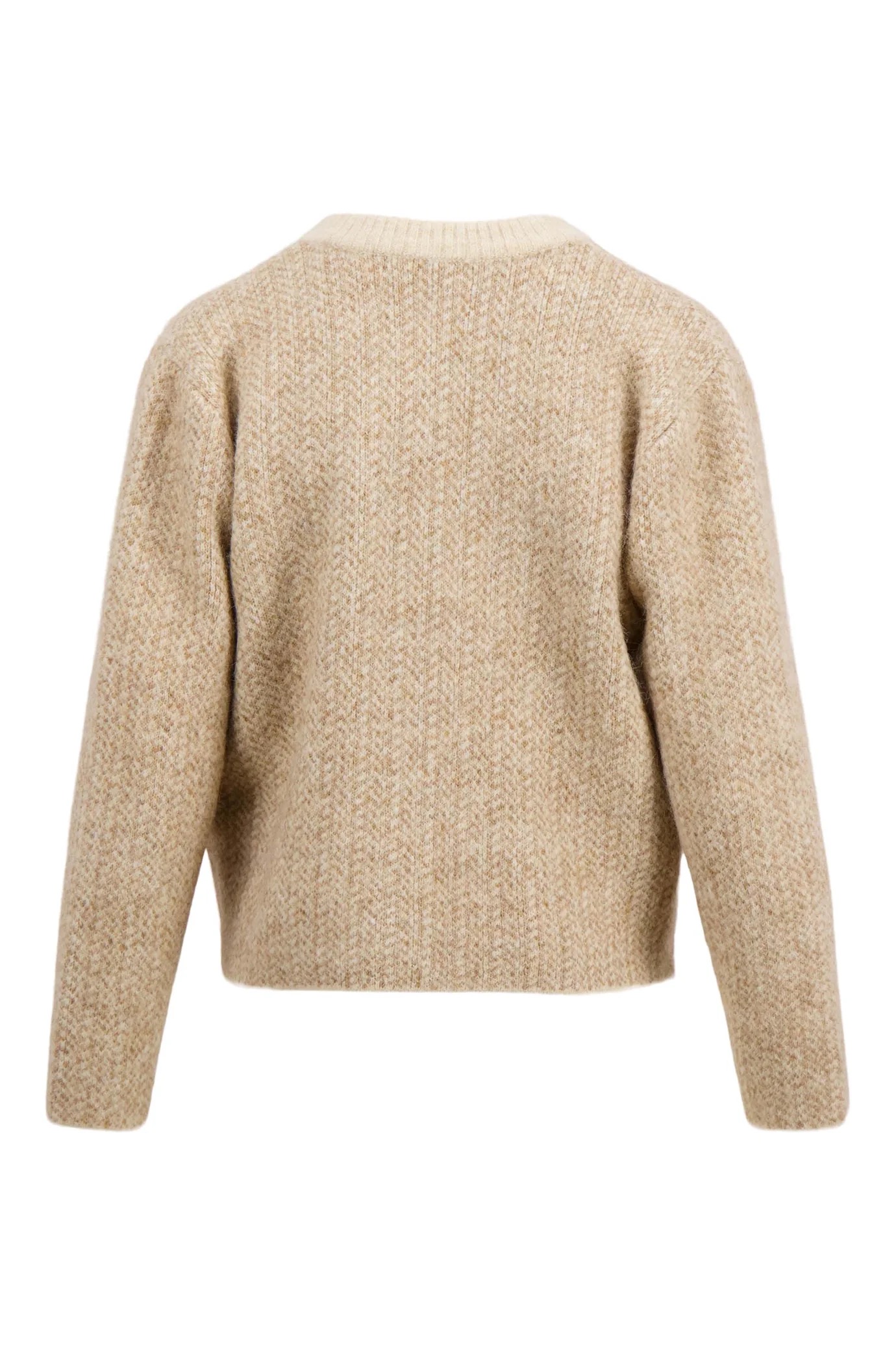 zusss jacquard vest met visgraat structuur beige