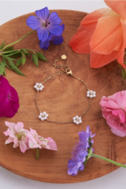 my jewellery armband | bloemen van parels goud