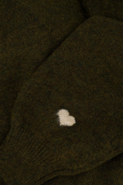 zusss trui met hartje detail moss groen
