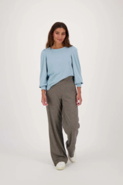 zusss sweater met boothals grijsblauw